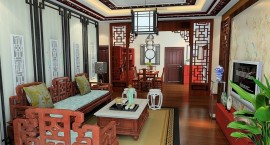 中式客厅装修的风格特点以及选用色系